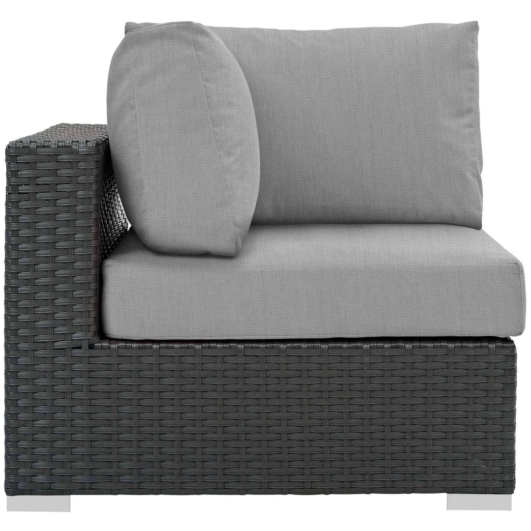 Modway Sojourn Outdoor Patio Sunbrella® Corner Canvas Gray Outdoor Sectional 2 Modway Sojourn Outdoor Patio Sunbrella® Corner Canvas Gray Outdoor Sectional