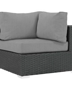 Modway Sojourn Outdoor Patio Sunbrella® Corner Canvas Gray Outdoor Sectional