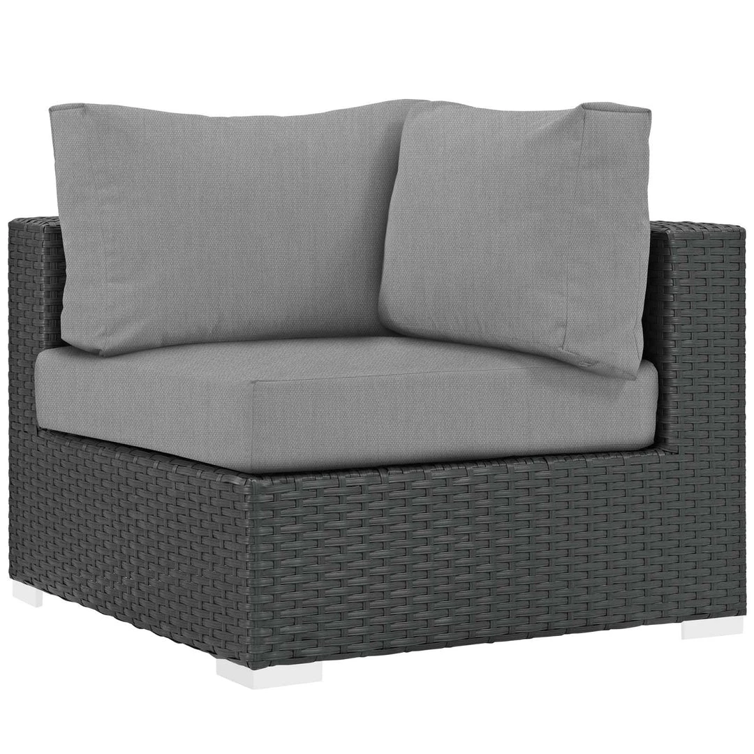 Modway Sojourn Outdoor Patio Sunbrella® Corner Canvas Gray Outdoor Sectional 1 Modway Sojourn Outdoor Patio Sunbrella® Corner Canvas Gray Outdoor Sectional