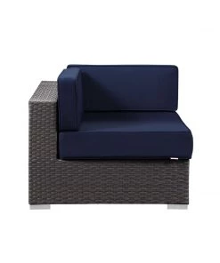 Modway Sojourn Outdoor Patio Sunbrella® Corner Canvas Navy Outdoor Sectional