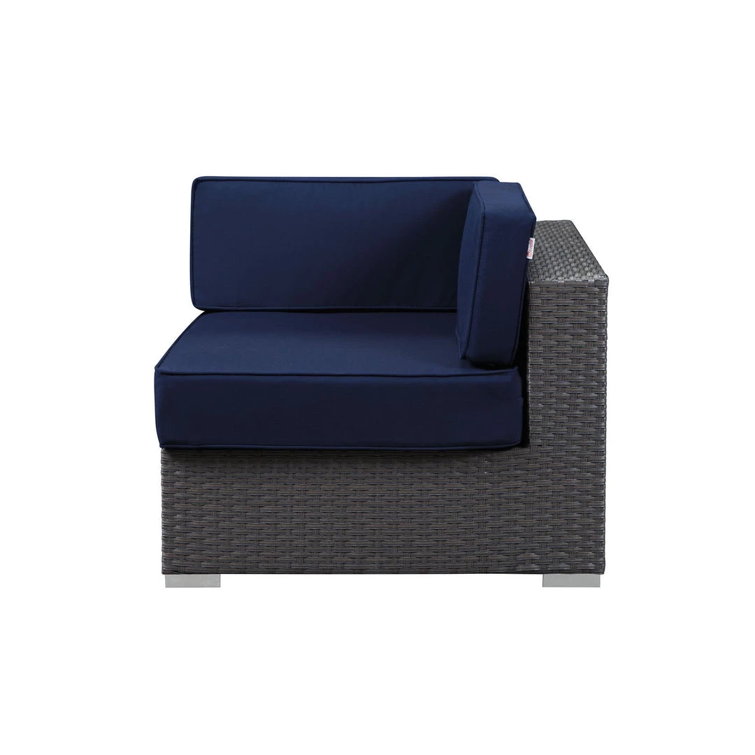 Modway Sojourn Outdoor Patio Sunbrella® Corner Canvas Navy Outdoor Sectional 4 Modway Sojourn Outdoor Patio Sunbrella® Corner Canvas Navy Outdoor Sectional
