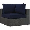 Modway Sojourn Outdoor Patio Sunbrella® Corner Canvas Navy Outdoor Sectional