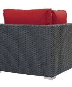 Modway Sojourn Outdoor Patio Sunbrella® Corner Canvas Red Outdoor Sectional 6 Modway Sojourn Outdoor Patio Sunbrella® Corner Canvas Red Outdoor Sectional