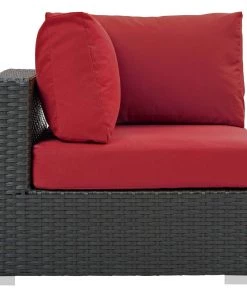Modway Sojourn Outdoor Patio Sunbrella® Corner Canvas Red Outdoor Sectional
