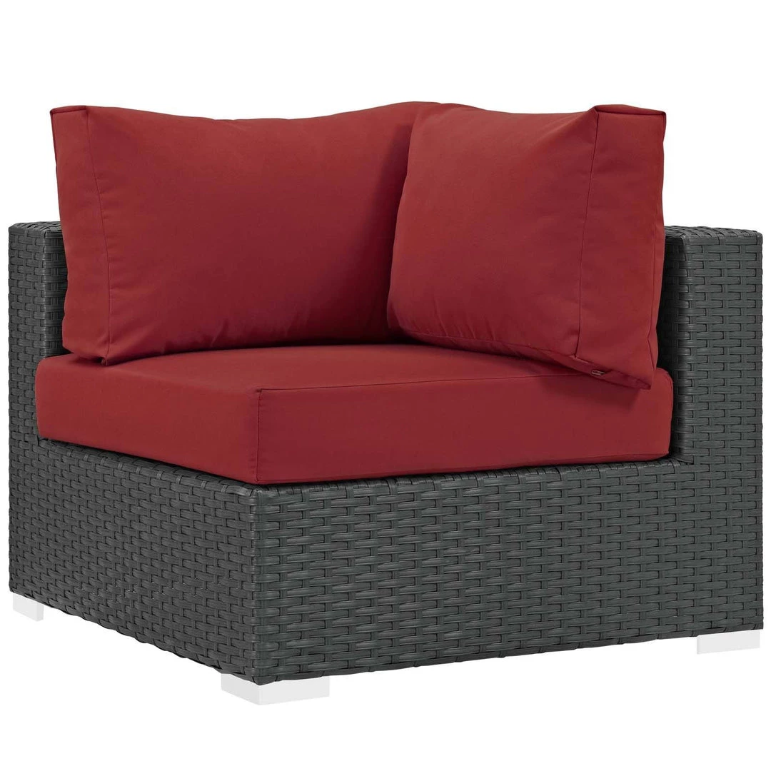 Modway Sojourn Outdoor Patio Sunbrella® Corner Canvas Red Outdoor Sectional 1 Modway Sojourn Outdoor Patio Sunbrella® Corner Canvas Red Outdoor Sectional