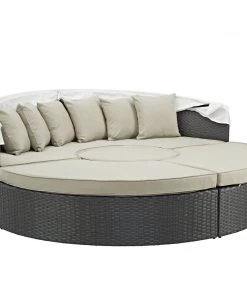 Modway Outdoor Daybeds Sojourn Outdoor Patio Sunbrella® Daybed Antique Canvas Beige