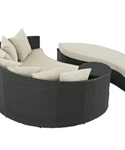 Modway Sojourn Outdoor Patio Sunbrella® Daybed Antique Canvas Beige