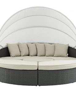 Modway Outdoor Daybeds Sojourn Outdoor Patio Sunbrella® Daybed Antique Canvas Beige