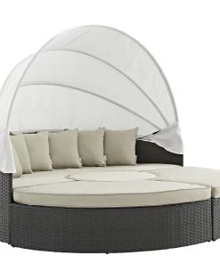 Modway Outdoor Daybeds Sojourn Outdoor Patio Sunbrella® Daybed Antique Canvas Beige