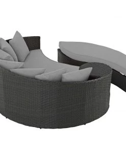 Modway Sojourn Outdoor Patio Sunbrella® Daybed Canvas Gray Outdoor Daybeds