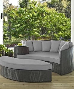 Modway Sojourn Outdoor Patio Sunbrella® Daybed Canvas Gray Outdoor Daybeds