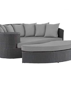 Modway Sojourn Outdoor Patio Sunbrella® Daybed Canvas Gray Outdoor Daybeds