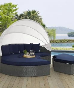 Modway Sojourn Outdoor Patio Sunbrella® Daybed Canvas Navy 10 Modway Sojourn Outdoor Patio Sunbrella® Daybed Canvas Navy