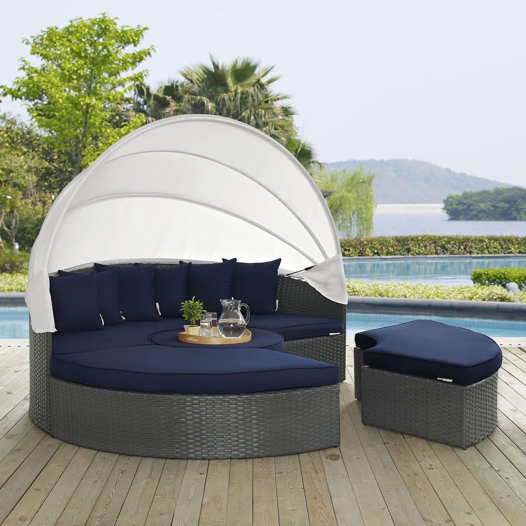 Modway Sojourn Outdoor Patio Sunbrella® Daybed Canvas Navy 5 Modway Sojourn Outdoor Patio Sunbrella® Daybed Canvas Navy