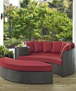 Modway Sojourn Outdoor Patio Sunbrella® Daybed Canvas Red