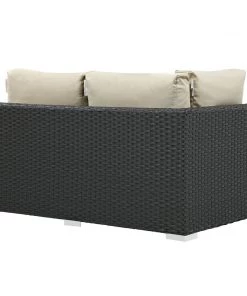 Modway Outdoor Sectional Sojourn Outdoor Patio Sunbrella® Left Arm Loveseat Canvas Antique Beige