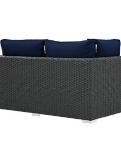 Modway Sojourn Outdoor Patio Sunbrella® Left Arm Loveseat Canvas Navy Outdoor Sectional