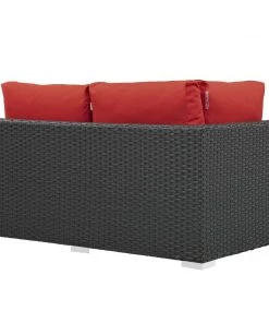 Modway Sojourn Outdoor Patio Sunbrella® Left Arm Loveseat Canvas Red Outdoor Sectional