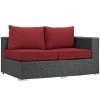 Modway Sojourn Outdoor Patio Sunbrella® Right Arm Loveseat Canvas Red