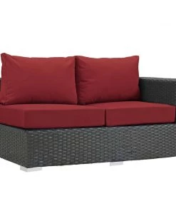 Modway Sojourn Outdoor Patio Sunbrella® Right Arm Loveseat Canvas Red