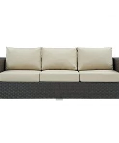 Modway Sojourn Outdoor Patio Sunbrella® Sofa Canvas Antique Beige