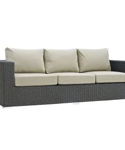 Modway Sojourn Outdoor Patio Sunbrella® Sofa Canvas Antique Beige