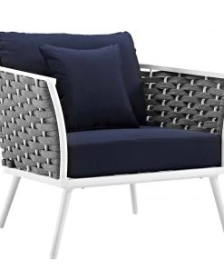 Modway Stance Armchair Outdoor Patio Aluminum Set Of 2 White Navy 10 Modway Stance Armchair Outdoor Patio Aluminum Set Of 2 White Navy