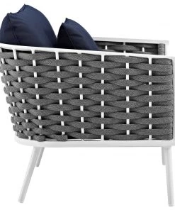 Modway Stance Armchair Outdoor Patio Aluminum Set Of 2 White Navy 11 Modway Stance Armchair Outdoor Patio Aluminum Set Of 2 White Navy