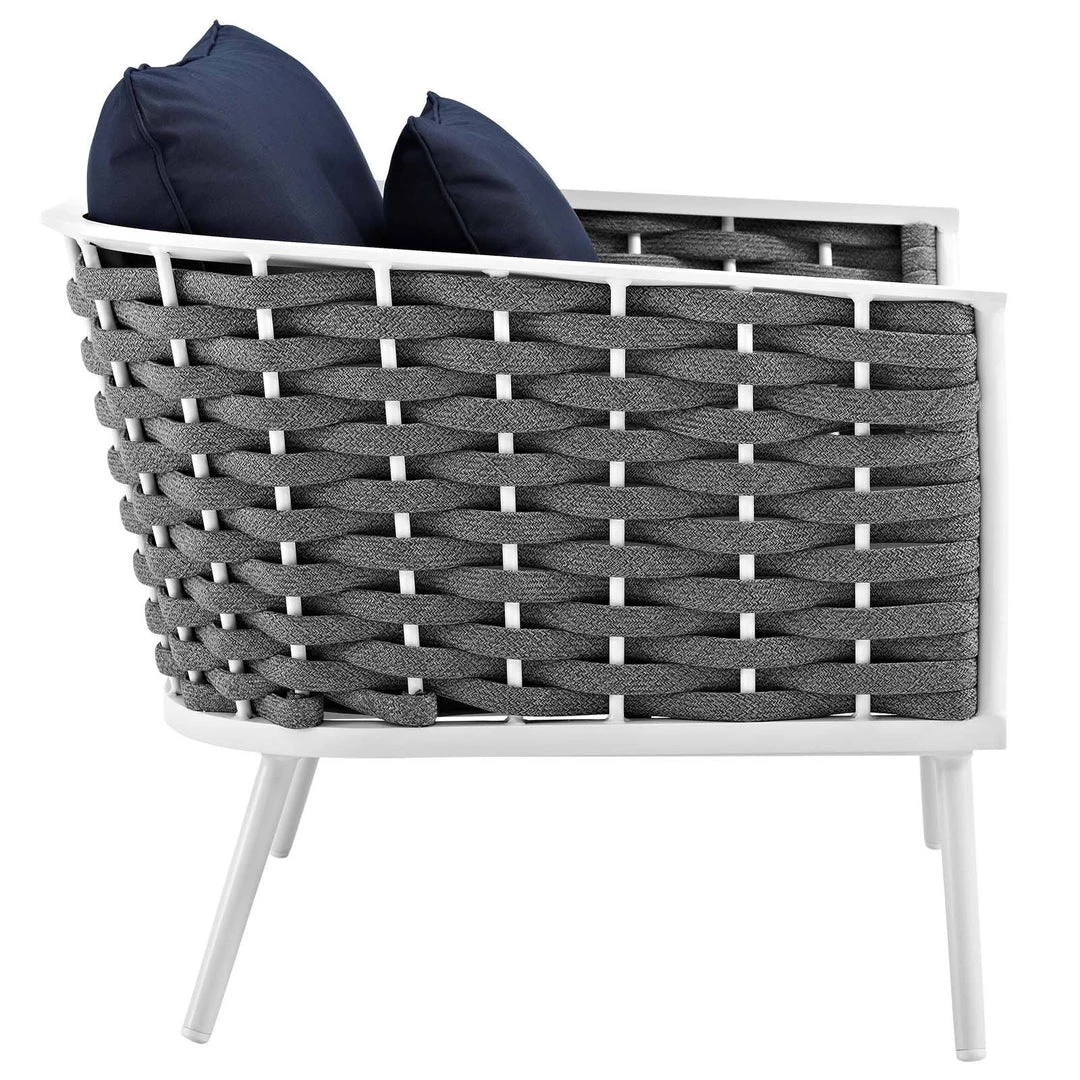 Modway Stance Armchair Outdoor Patio Aluminum Set Of 2 White Navy 5 Modway Stance Armchair Outdoor Patio Aluminum Set Of 2 White Navy