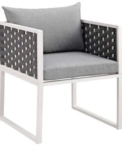 Modway Stance Dining Armchair Outdoor Patio Aluminum Set Of 2 White Gray Armchair Sets 10 Modway Stance Dining Armchair Outdoor Patio Aluminum Set Of 2 White Gray Armchair Sets