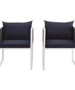 Modway Stance Dining Armchair Outdoor Patio Aluminum Set Of 2 White Navy 9 Modway Stance Dining Armchair Outdoor Patio Aluminum Set Of 2 White Navy