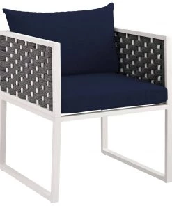 Modway Stance Dining Armchair Outdoor Patio Aluminum Set Of 2 White Navy 10 Modway Stance Dining Armchair Outdoor Patio Aluminum Set Of 2 White Navy