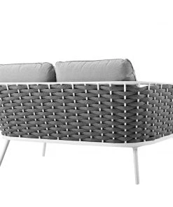 Modway Stance Outdoor Patio Aluminum Loveseat White Gray