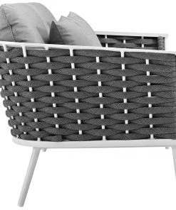 Modway Stance Outdoor Patio Aluminum Loveseat White Gray