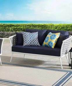 Modway Outdoor Loveseats Stance Outdoor Patio Aluminum Loveseat White Navy 10 Modway Outdoor Loveseats Stance Outdoor Patio Aluminum Loveseat White Navy