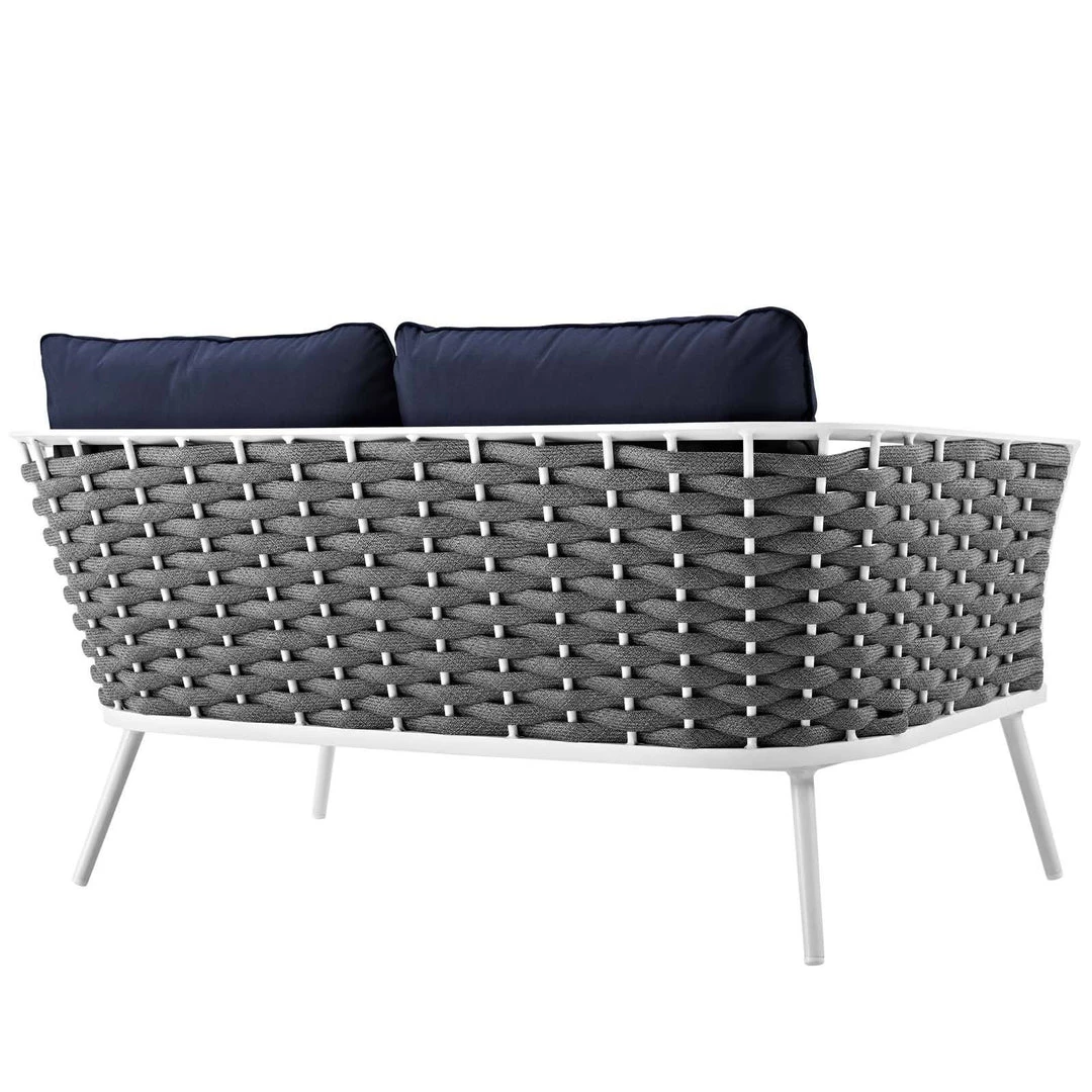 Modway Outdoor Loveseats Stance Outdoor Patio Aluminum Loveseat White Navy 3 Modway Outdoor Loveseats Stance Outdoor Patio Aluminum Loveseat White Navy