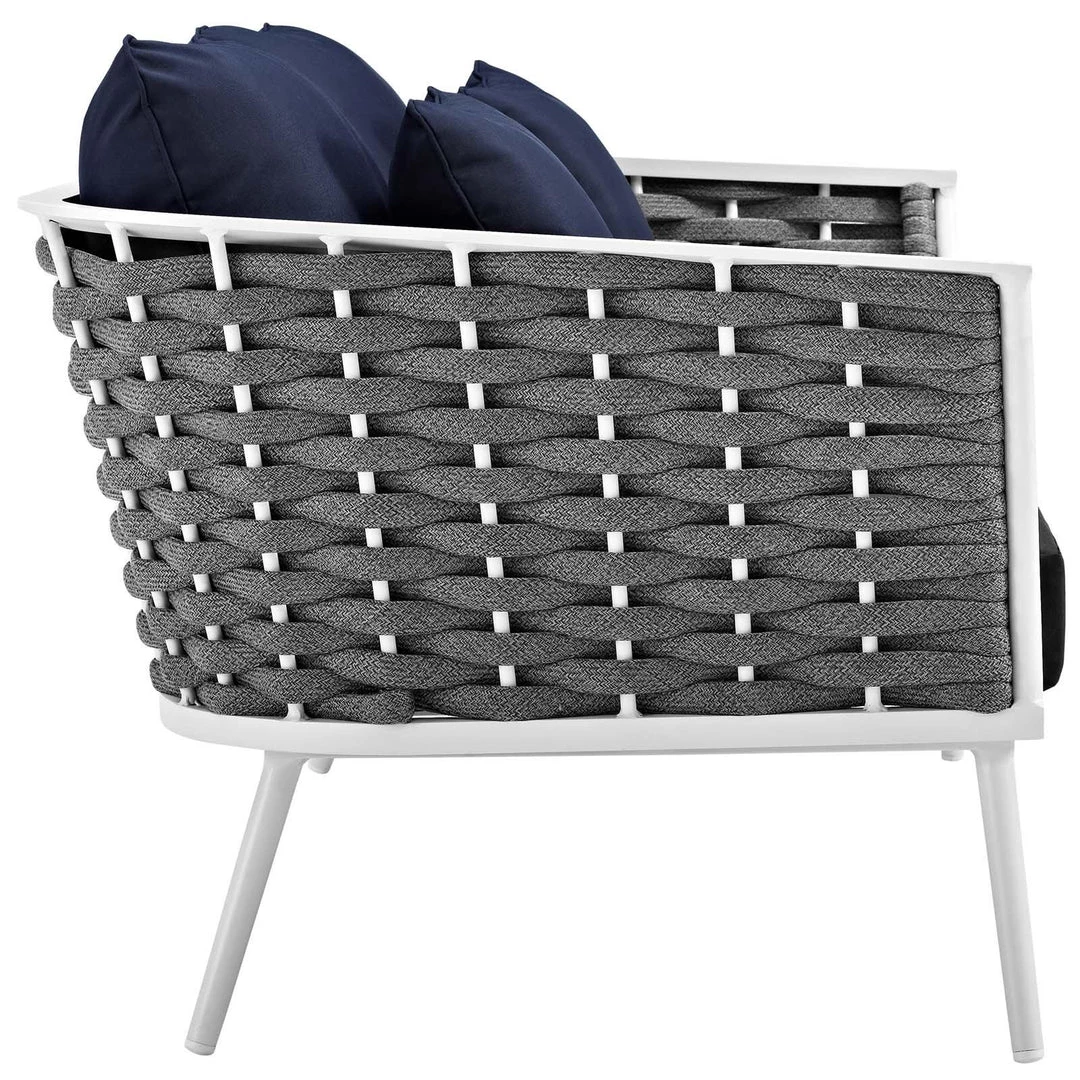 Modway Outdoor Loveseats Stance Outdoor Patio Aluminum Loveseat White Navy 2 Modway Outdoor Loveseats Stance Outdoor Patio Aluminum Loveseat White Navy
