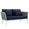 Modway Outdoor Loveseats Stance Outdoor Patio Aluminum Loveseat White Navy