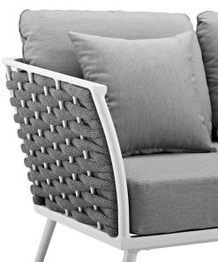 Modway Stance Outdoor Patio Aluminum Sofa White Gray 9 Modway Stance Outdoor Patio Aluminum Sofa White Gray