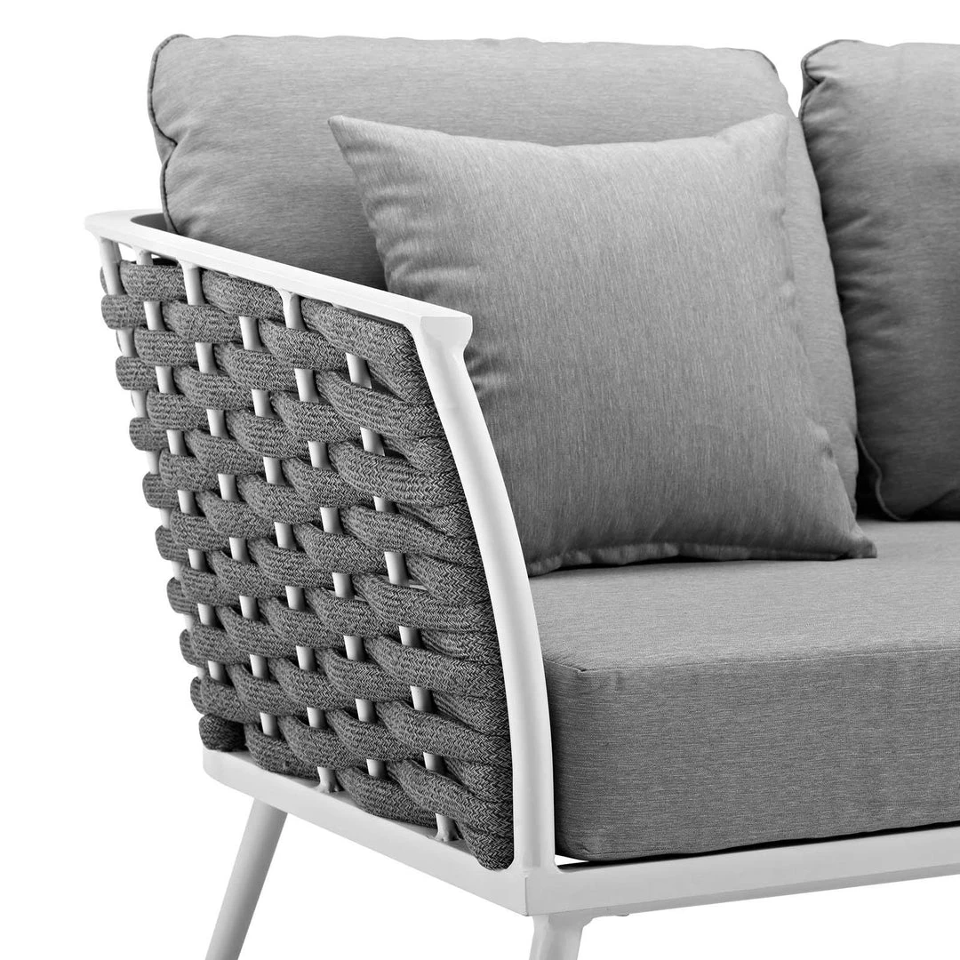 Modway Stance Outdoor Patio Aluminum Sofa White Gray 4 Modway Stance Outdoor Patio Aluminum Sofa White Gray