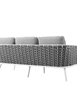 Modway Stance Outdoor Patio Aluminum Sofa White Gray 8 Modway Stance Outdoor Patio Aluminum Sofa White Gray