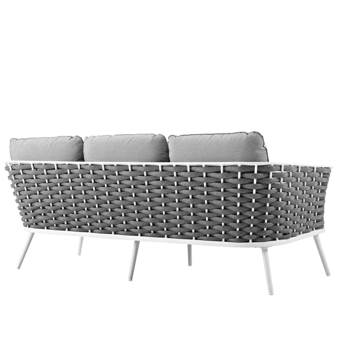 Modway Stance Outdoor Patio Aluminum Sofa White Gray 3 Modway Stance Outdoor Patio Aluminum Sofa White Gray