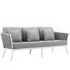 Modway Stance Outdoor Patio Aluminum Sofa White Gray