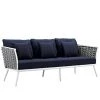 Modway Stance Outdoor Patio Aluminum Sofa White Navy