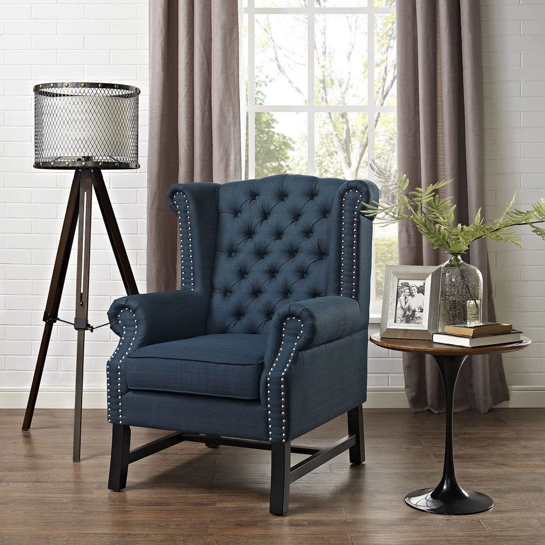 Modway Steer Upholstered Fabric Armchair Azure Armchairs 4 Modway Steer Upholstered Fabric Armchair Azure Armchairs