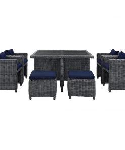 Modway Summon 9 Piece Outdoor Patio Sunbrella® Dining Set Outdoor Dining Sets 32 Modway Summon 9 Piece Outdoor Patio Sunbrella® Dining Set Outdoor Dining Sets