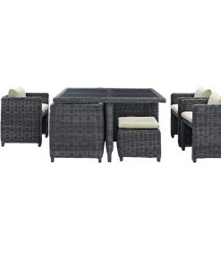 Modway Summon 9 Piece Outdoor Patio Sunbrella® Dining Set Outdoor Dining Sets 23 Modway Summon 9 Piece Outdoor Patio Sunbrella® Dining Set Outdoor Dining Sets