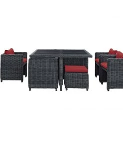 Modway Summon 9 Piece Outdoor Patio Sunbrella® Dining Set Outdoor Dining Sets 36 Modway Summon 9 Piece Outdoor Patio Sunbrella® Dining Set Outdoor Dining Sets