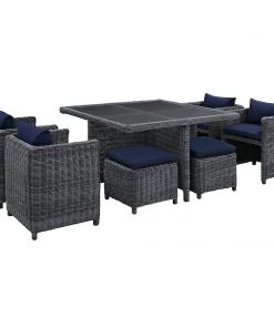 Modway Summon 9 Piece Outdoor Patio Sunbrella® Dining Set Outdoor Dining Sets 31 Modway Summon 9 Piece Outdoor Patio Sunbrella® Dining Set Outdoor Dining Sets