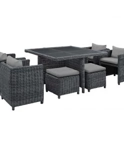 Modway Summon 9 Piece Outdoor Patio Sunbrella® Dining Set Outdoor Dining Sets 28 Modway Summon 9 Piece Outdoor Patio Sunbrella® Dining Set Outdoor Dining Sets